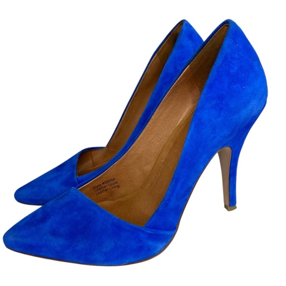 Madewell Shoes - Madewell Mira Blue Suede Pointed Toe Pumps Heels Size 8.5